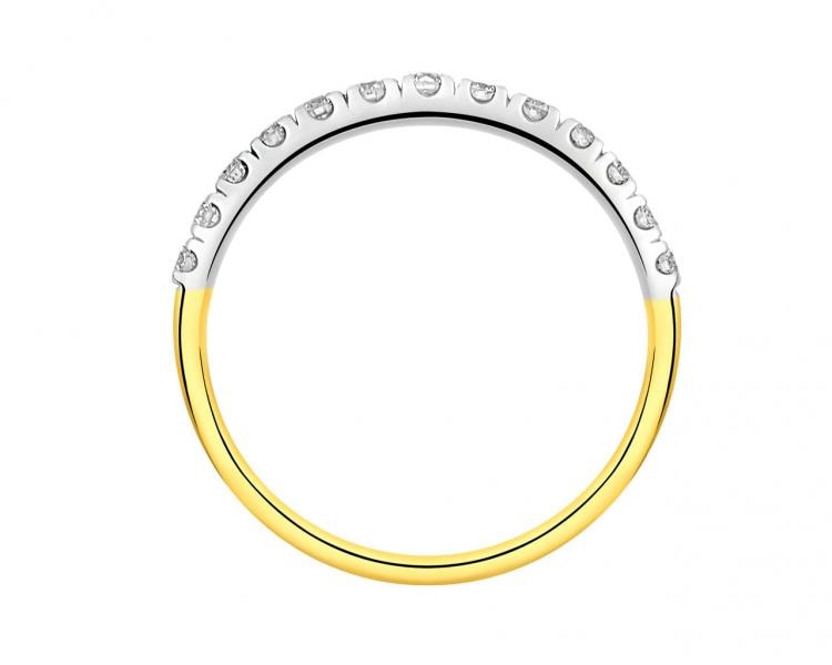 Pierścionek z żółtego i białego złota z brylantami 0,40 ct - próba 585