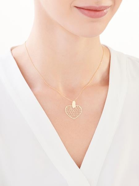Gold plated silver necklace - heart