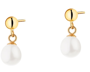 Gold-Plated Silver Earrings with Pearl></noscript>
                    </a>
                </div>
                <div class=