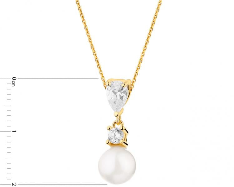 Gold-Plated Silver Pendant with Pearl