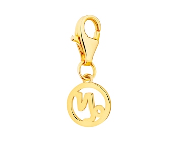 Gold plated silver pendant Charms - Capricorn