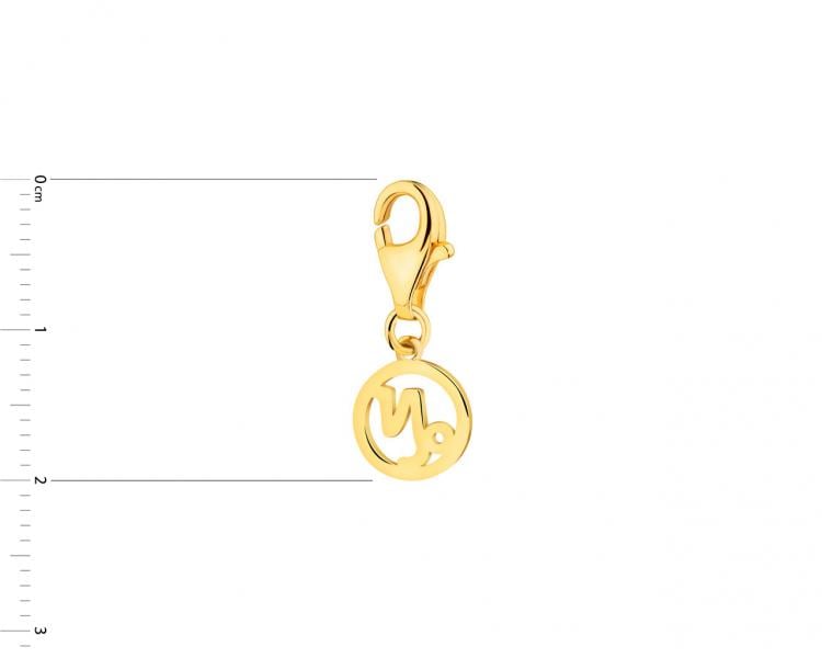 Gold plated silver pendant Charms - Capricorn
