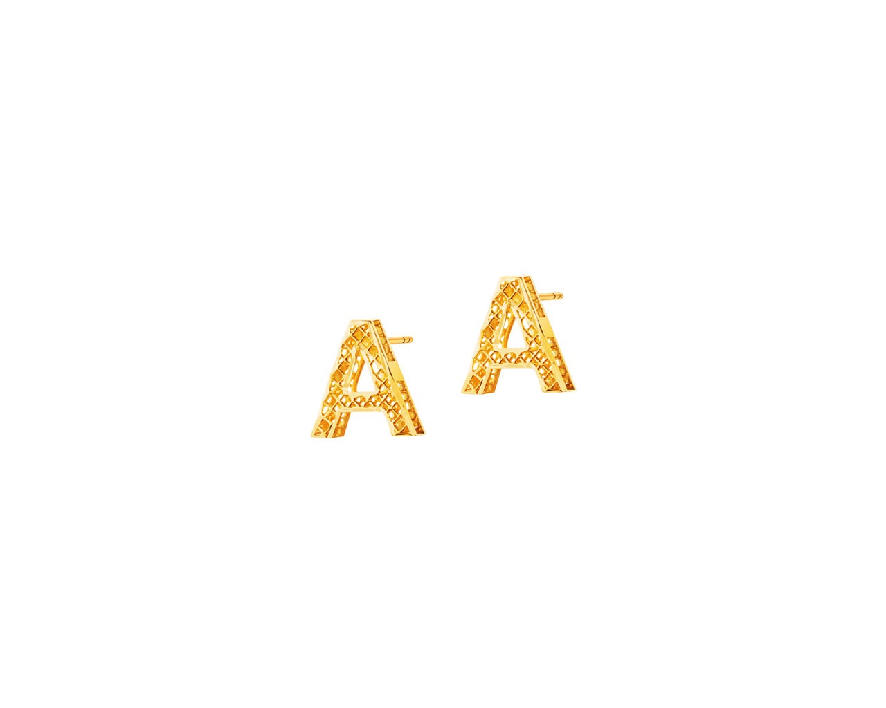 Złote kolczyki - litery A
