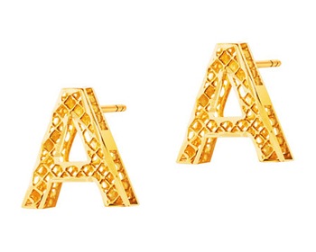 Złote kolczyki - litery A