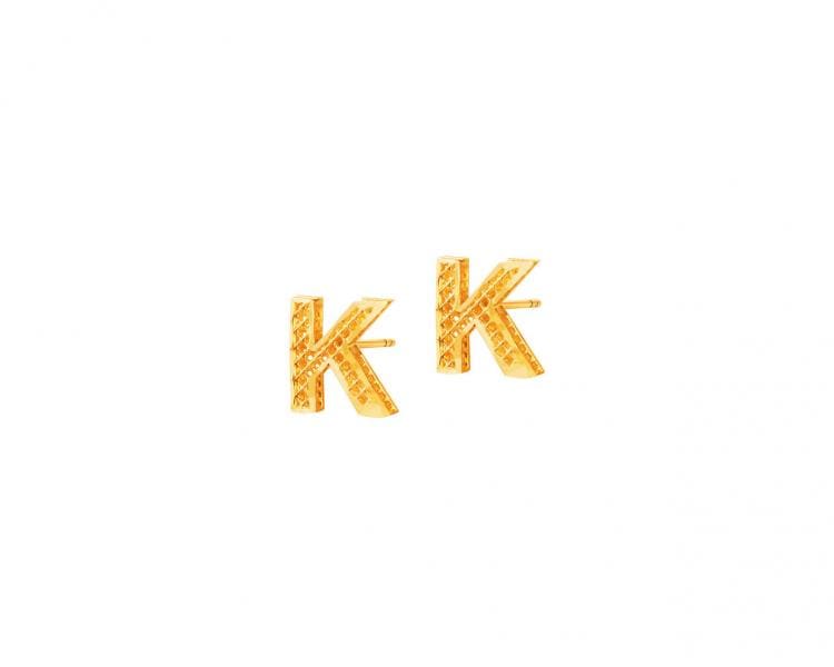 Złote kolczyki - litery K