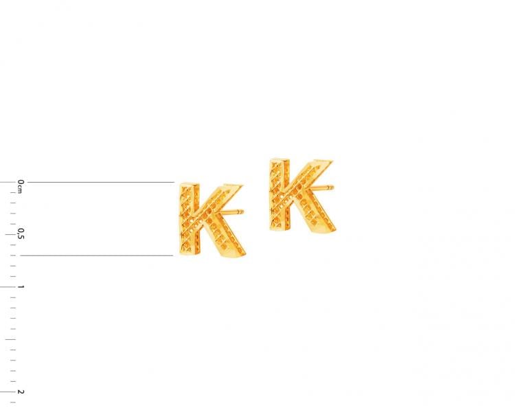 Złote kolczyki - litery K