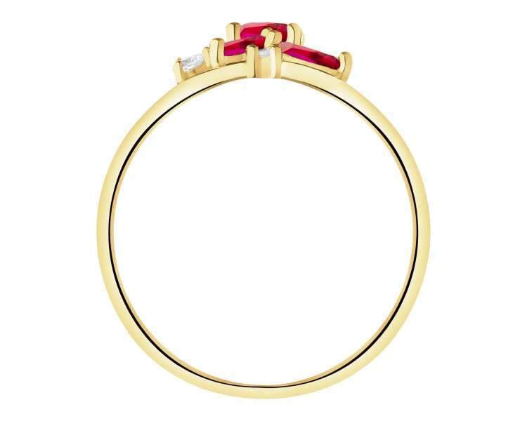 8 K Yellow Gold Ring with Synthetic Ruby