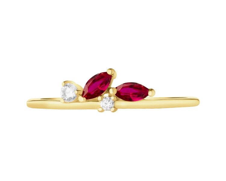8 K Yellow Gold Ring with Synthetic Ruby