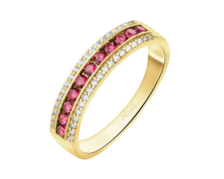 8 K Yellow Gold Ring with Synthetic Ruby