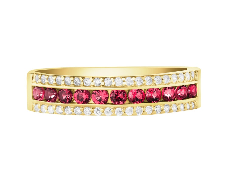 8 K Yellow Gold Ring with Synthetic Ruby