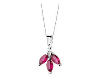 585 Rhodium-Plated White Gold Pendant with Synthetic Ruby></noscript>
                    </a>
                </div>
                <div class=