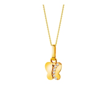 18 K Yellow Gold Pendant with Cubic Zirconia
