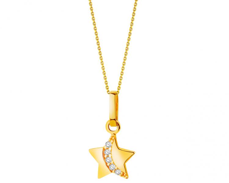 18 K Yellow Gold Pendant with Cubic Zirconia