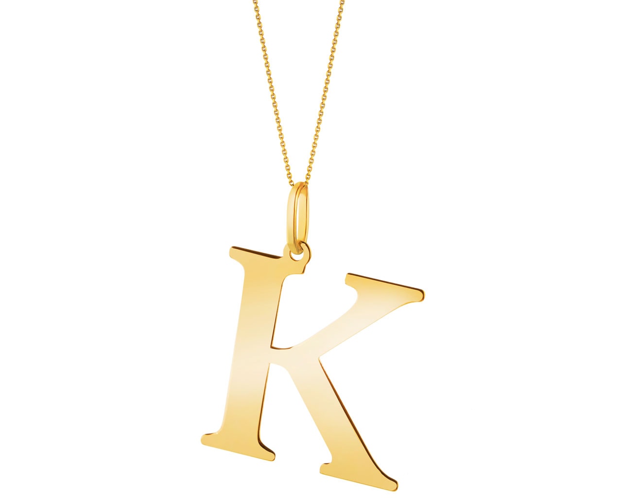 Złota zawieszka - litera K