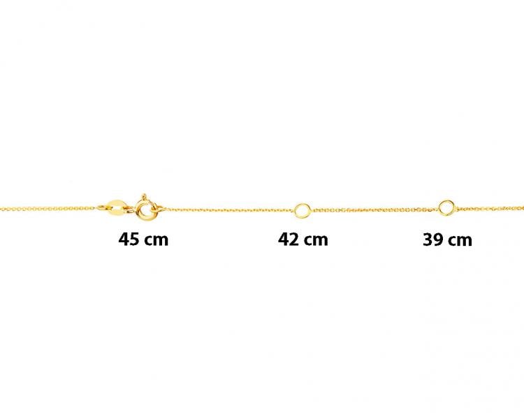 Naszyjnik z żółtego złota z diamentami - gwiazdy, Księżyc 0,005 ct - próba 375