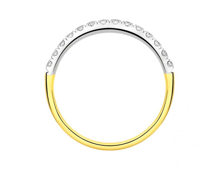 Pierścionek z żółtego i białego złota z brylantami 0,27 ct - próba 585