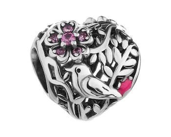 Colgante beads de plata esmaltada con zirconias - corazón, pájaro, flor, hojas></noscript>
                    </a>
                </div>
                <div class=
