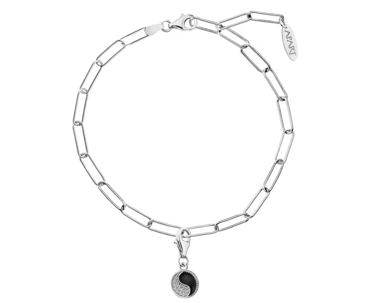 Stříbrný náramek charms - sada - yin yang