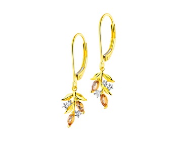 9 K Rhodium-Plated Yellow Gold Earrings with Diamonds></noscript>
                    </a>
                </div>
                <div class=