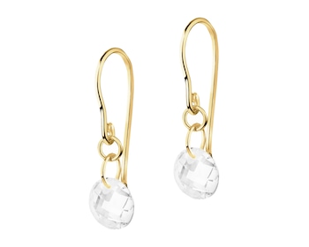 8 K Yellow Gold Earrings with Cubic Zirconia