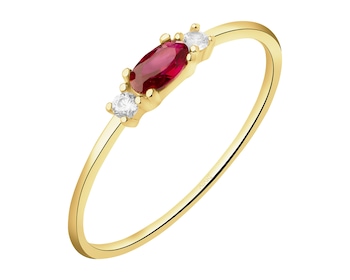 8 K Yellow Gold Ring with Synthetic Ruby