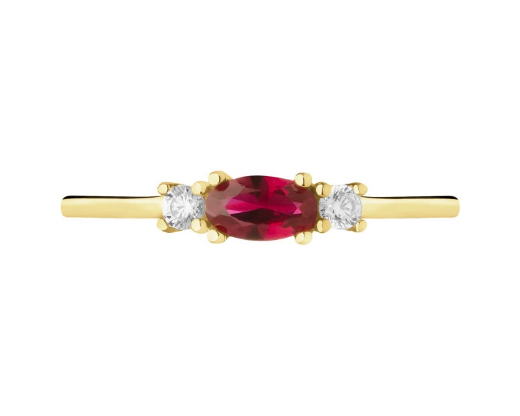 8 K Yellow Gold Ring with Synthetic Ruby