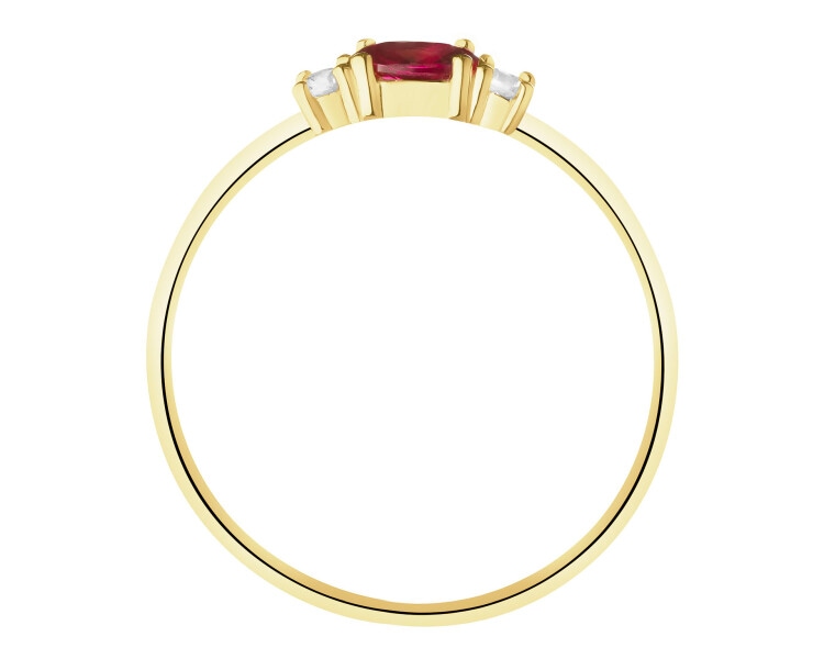 8 K Yellow Gold Ring with Synthetic Ruby