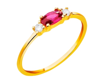 Złoty pierścionek z rubinem syntetycznym  i cyrkoniami></noscript>
                    </a>
                </div>
                <div class=