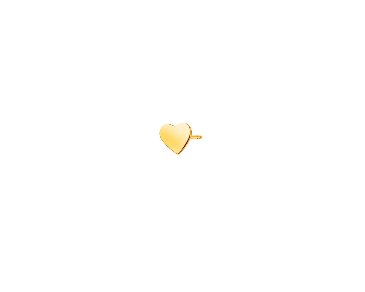 Złoty kolczyk - serce