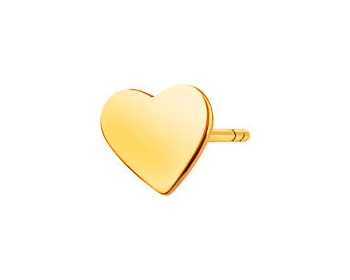 Złoty kolczyk - serce