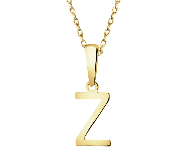 Yellow gold pendant - letter Z