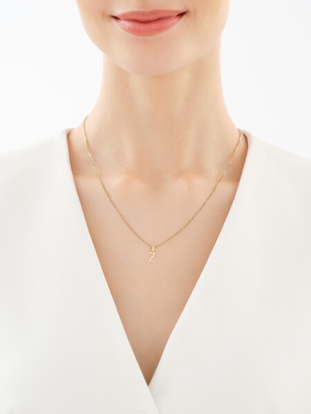 Yellow gold pendant - letter Z