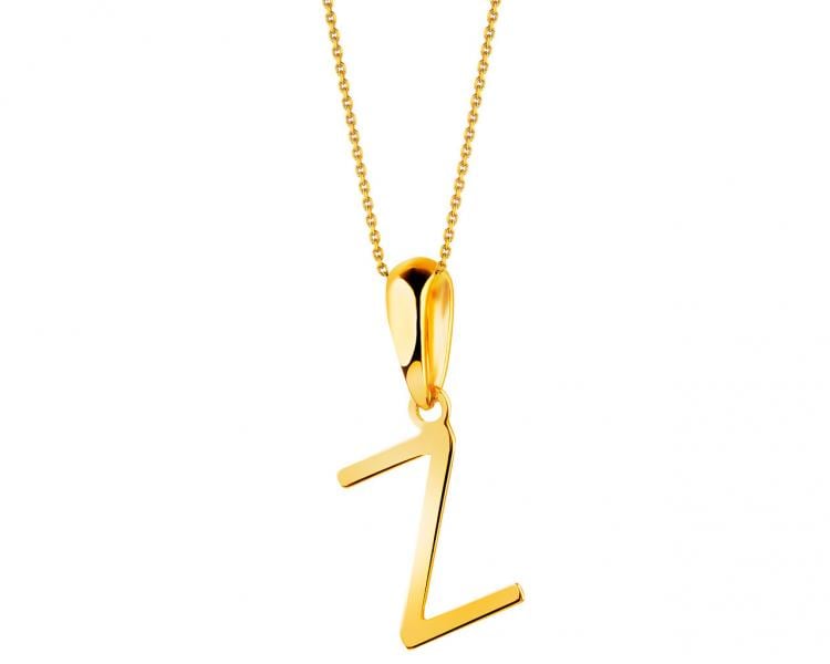 Yellow gold pendant - letter Z