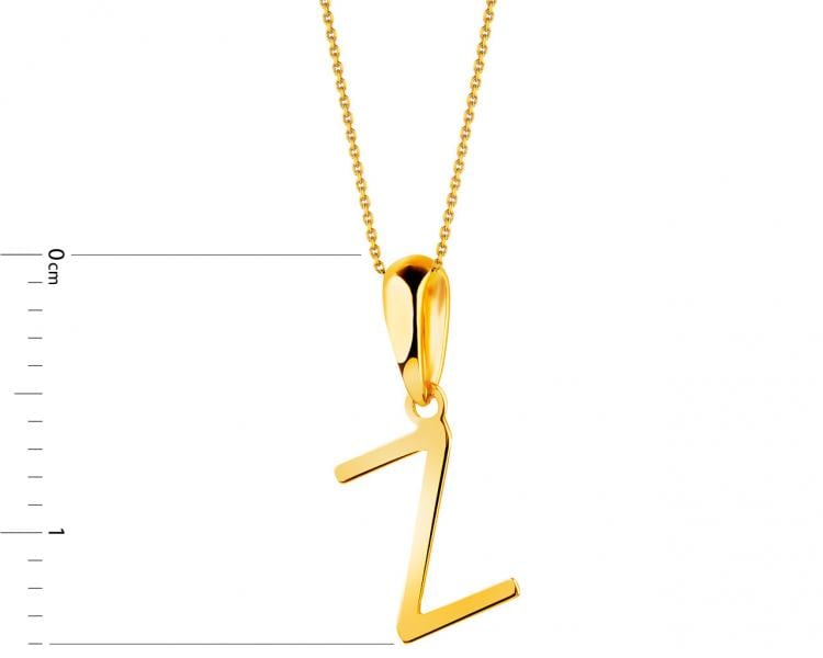 Yellow gold pendant - letter Z
