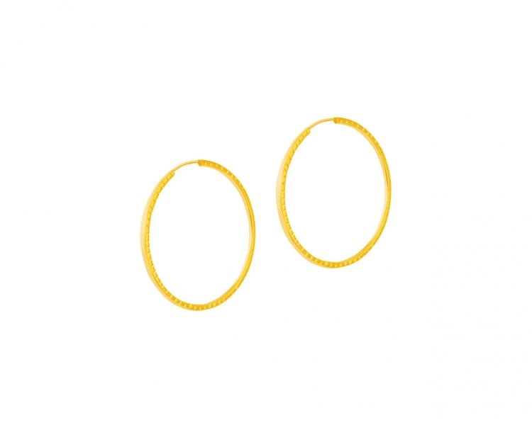 Złote kolczyki szarnir - koła, 18 mm