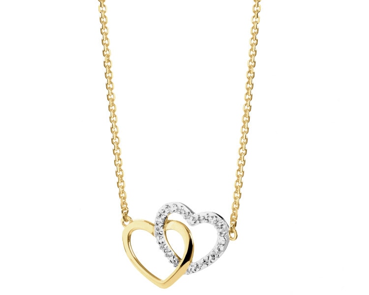 9ct Yellow Gold Necklace with Diamond - 0,003 ct - fineness 9 K