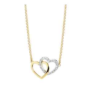 9ct Yellow Gold Necklace with Diamond - 0,003 ct - fineness 9 K