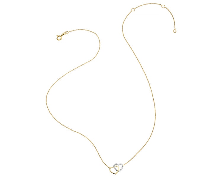 9ct Yellow Gold Necklace with Diamond - 0,003 ct - fineness 9 K