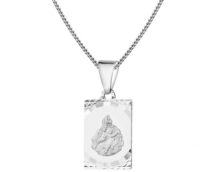 Scapular - silver pendant and chain - set
