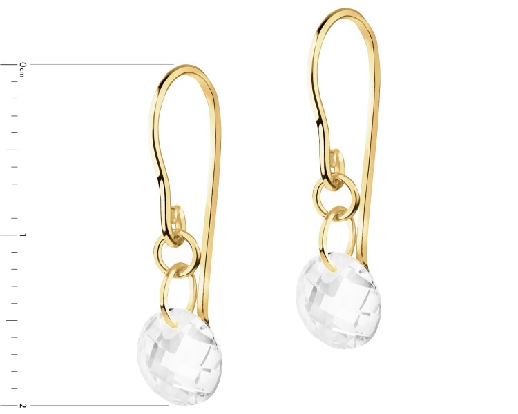 8 K Yellow Gold Earrings with Cubic Zirconia