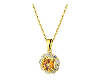 14 K Rhodium-Plated Yellow Gold Pendant with Diamonds></noscript>
                    </a>
                </div>
                <div class=