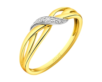 9 K Rhodium-Plated Yellow Gold Ring with Diamonds 0,008 ct - fineness 9 K></noscript>
                    </a>
                </div>
                <div class=
