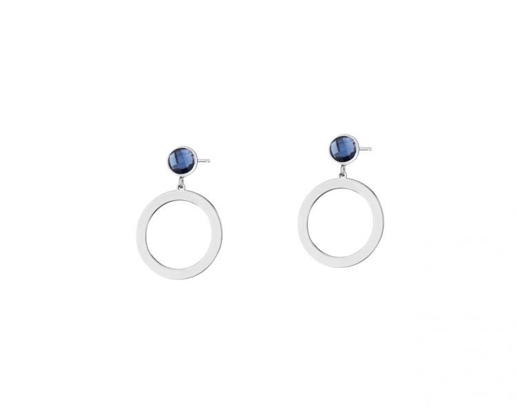 Silver earrings with glass - circles