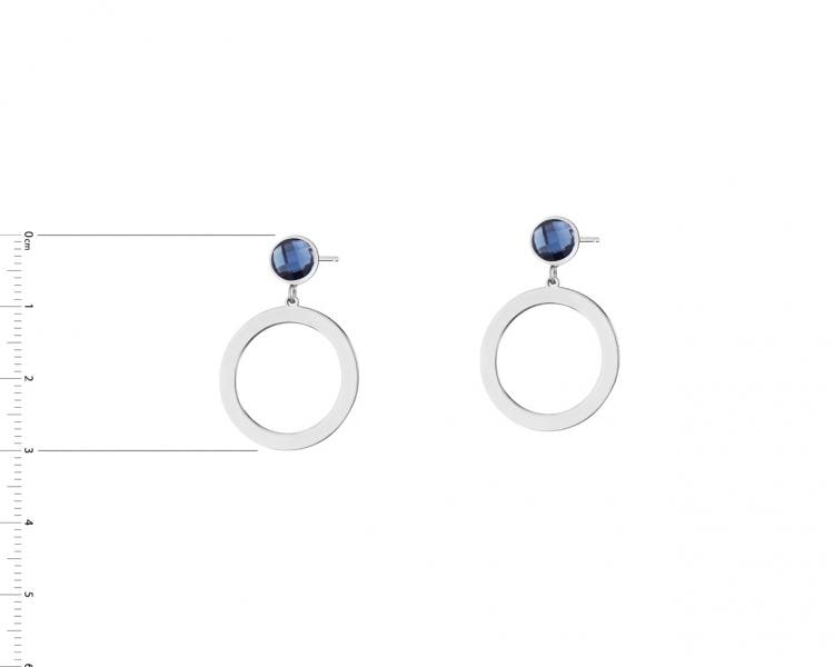 Silver earrings with glass - circles