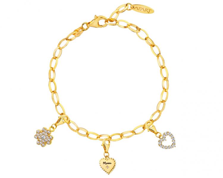 Gold-Plated Silver Set with Cubic Zirconia