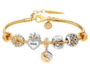 Bransoleta beads zestaw - mama, serce, pszczoła, yin yang