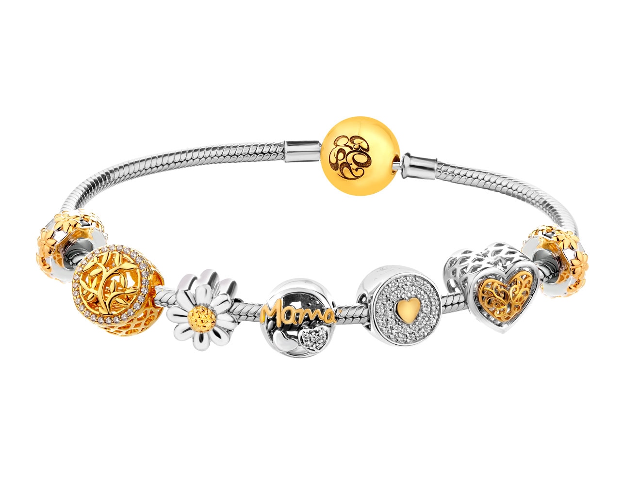 Bransoletka beads - zestaw - serce, mama, kwiaty, drzewko