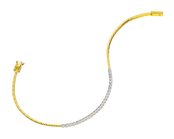 14 K Rhodium-Plated Yellow Gold Bracelet with Diamonds 0,14 ct - fineness 14 K></noscript>
                    </a>
                </div>
                <div class=