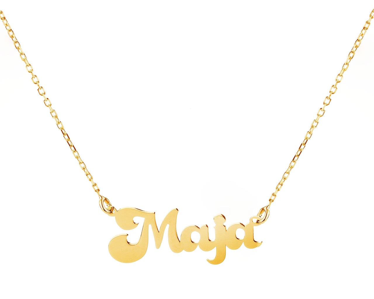 Yellow Gold Name Necklace - Maja