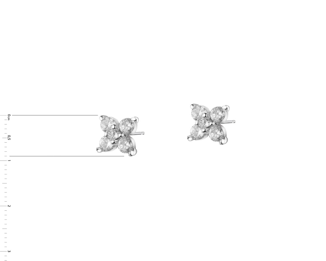 Kolczyki srebrne z cyrkoniami -  kwiatki